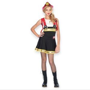 NWT Juniors Sweetheart Firefighter Suspender Dress With Reflective Trim